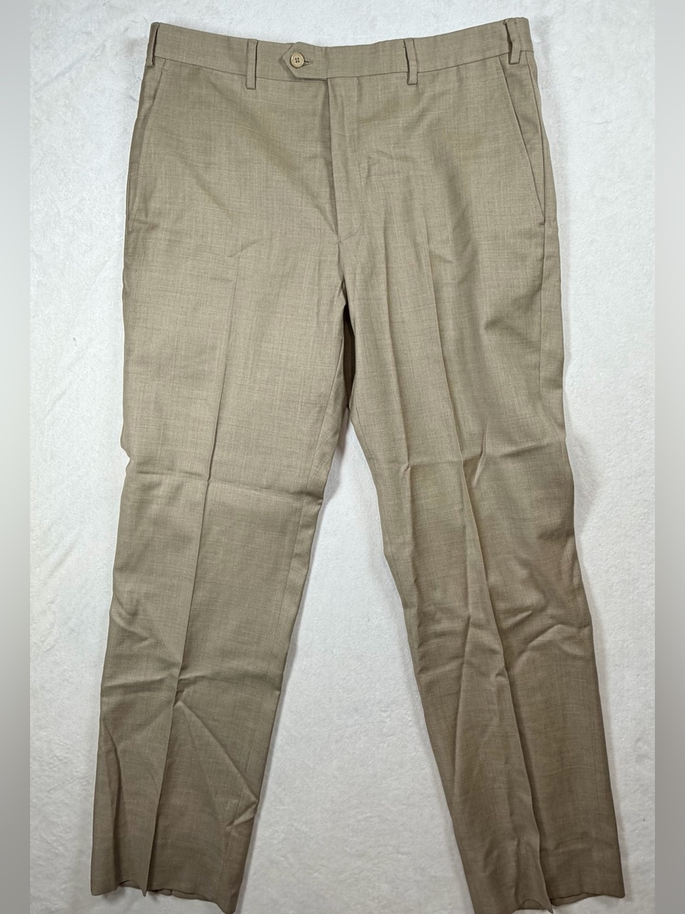 Santorelli 36W 31L 100% wool Luxury Serge Romeo Men's Tan Dress Trousers